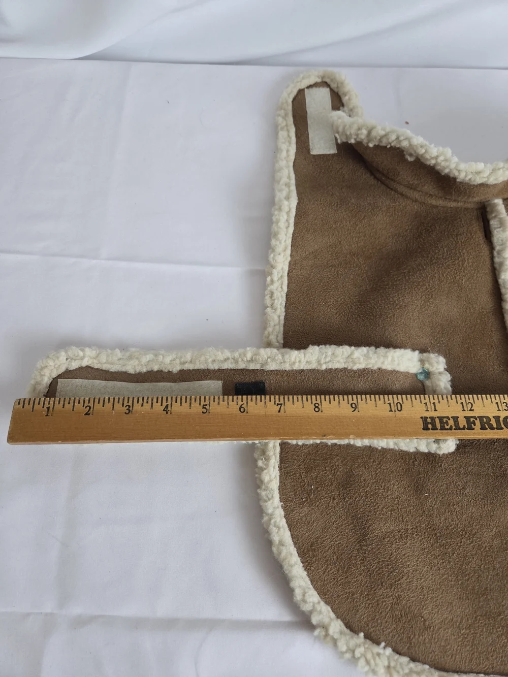 Dog Jacket Medium Brown Sherpa-Trim Dog Coat with Cream Faux-Shearling